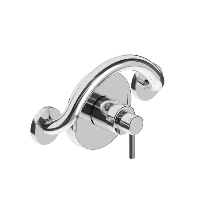 Plus Series Crescent Grab Bar in chrome finish